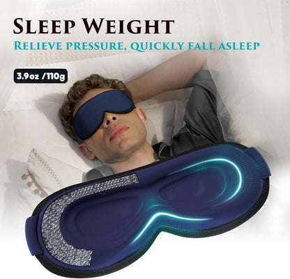 Weighted Eye Mask Cover for Sleeping - Eye Masks for Sleep with Adjustable Strap, Lash Extension Eye Covers for Women Men, 3D Contoured, Plane Travel Essentials, Blindfold for Meditation