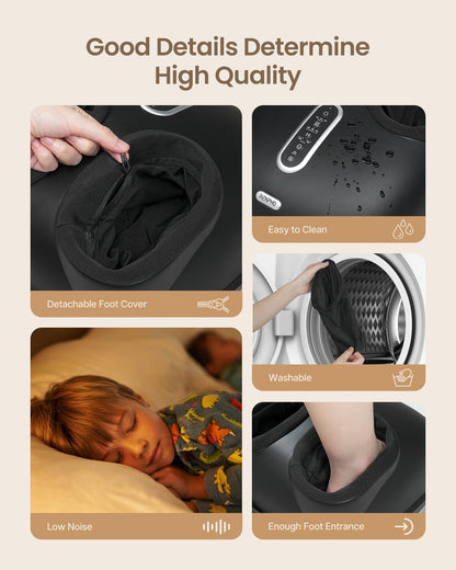 RENPHO 2026 [Upgraded] Foot Massager with Heat, Shiatsu Foot Massager for Plantar Fasciitis, FSA Eligible HSA Store Eligible, Deep-Kneading & Compression, Birthday Gifts for Women Men, Size Up to 12