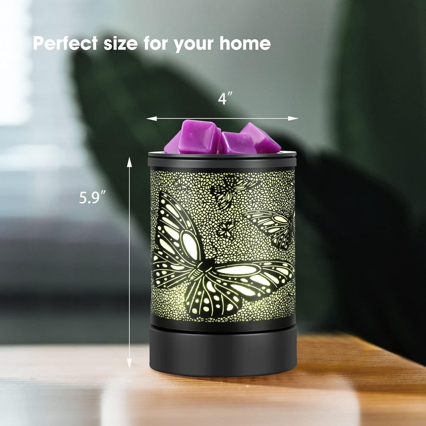 Enaroma Fragrance Wax Melts Warmer with 7 Colors LED Changing Light Classic Black Forest Design Scent Oil Candle Warmer for Home Black Forest