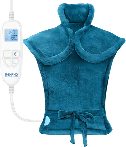 RENPHO Fathers Day Dad Gifts, Electric Heating Pad - 6 Heat Levels for Neck Shoulder and Back, Birthday Gifts for Women Men, Weighted Pad for Snug Fit, ETL Certified, FSA Eligible, 24"x33" Gray