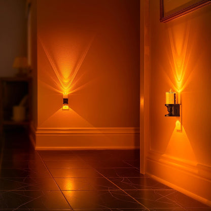 Briignite Flameless Candle Night Light, 2 Pack, Night Lights Plug into Wall, Candle Nightlight with Light Sensor, 0-100LM Dimmable LED Night Light Plug in, 1800K Amber Nightlight for Hallway Bathroom