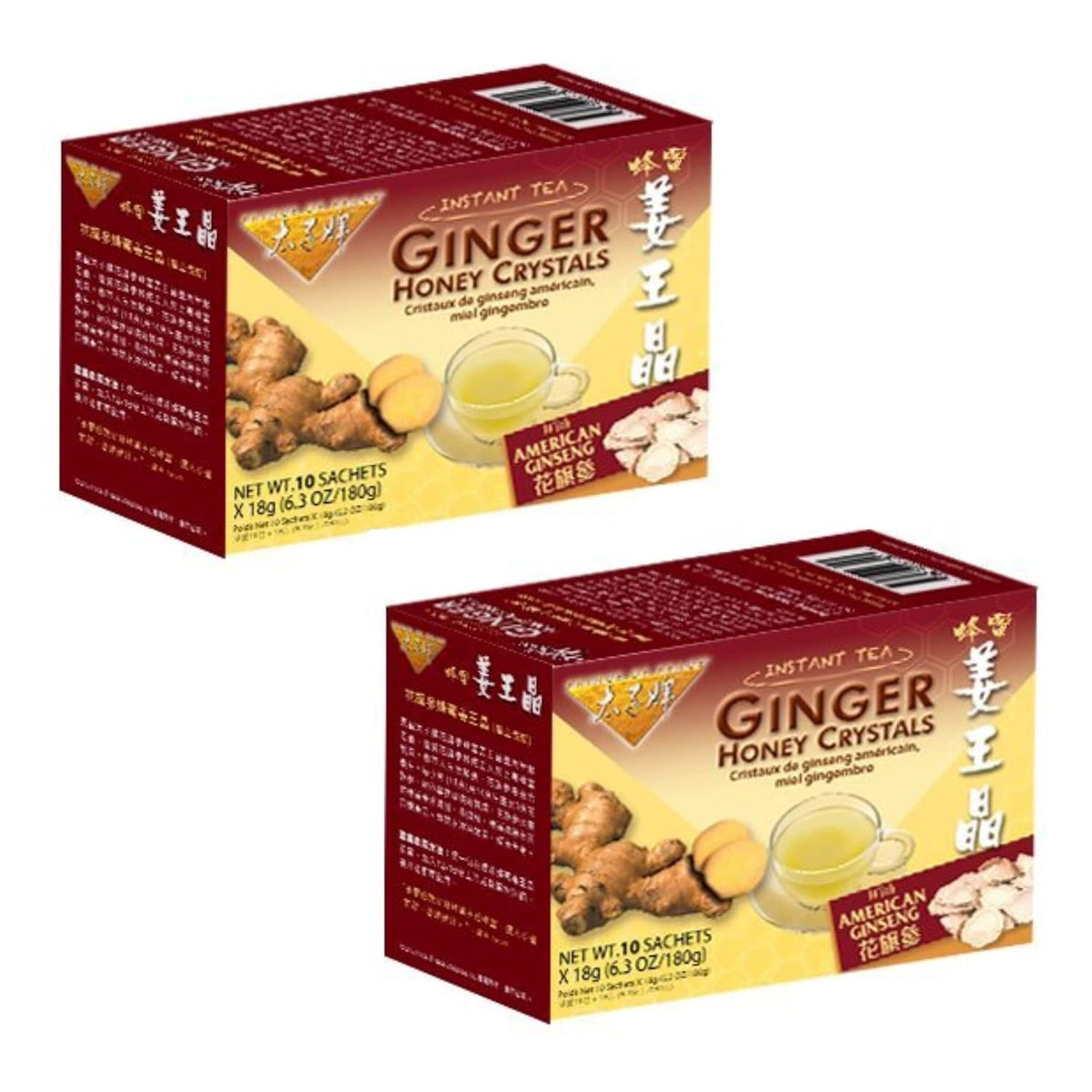 Prince of Peace Instant Ginger Honey Crystals, 2 Packs of 30 Sachets – Instant Hot or Cold Beverage – Easy to Brew Ginger and Honey Crystals