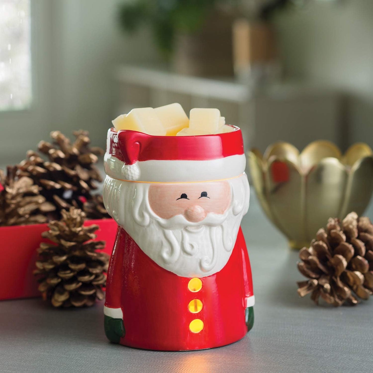 Candle Warmers ETC. Illumination Fragrance Warmer- Light-Up Warmer for Warming Scented Candle Wax Melts and Tarts or to Freshen Room, White Harmony