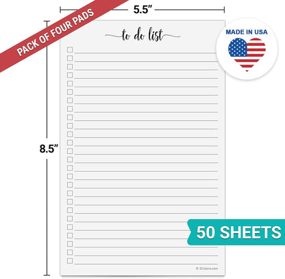 321Done To Do List Notepad, 5.5x8.5 Inches, 50 Sheets, College Ruled