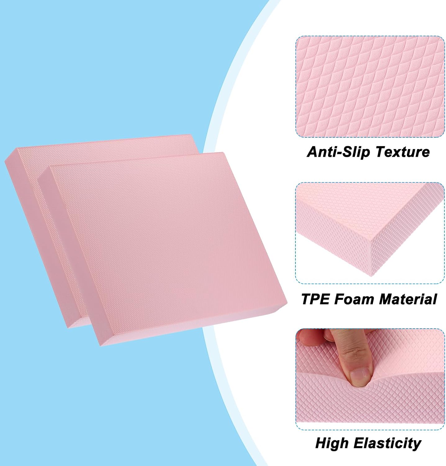 PATIKIL Balance Pad, Non-Slip TPE Foam Pad Cushion Exercise Yoga Mat Knee Pad for Fitness Stability Core Training Stretching