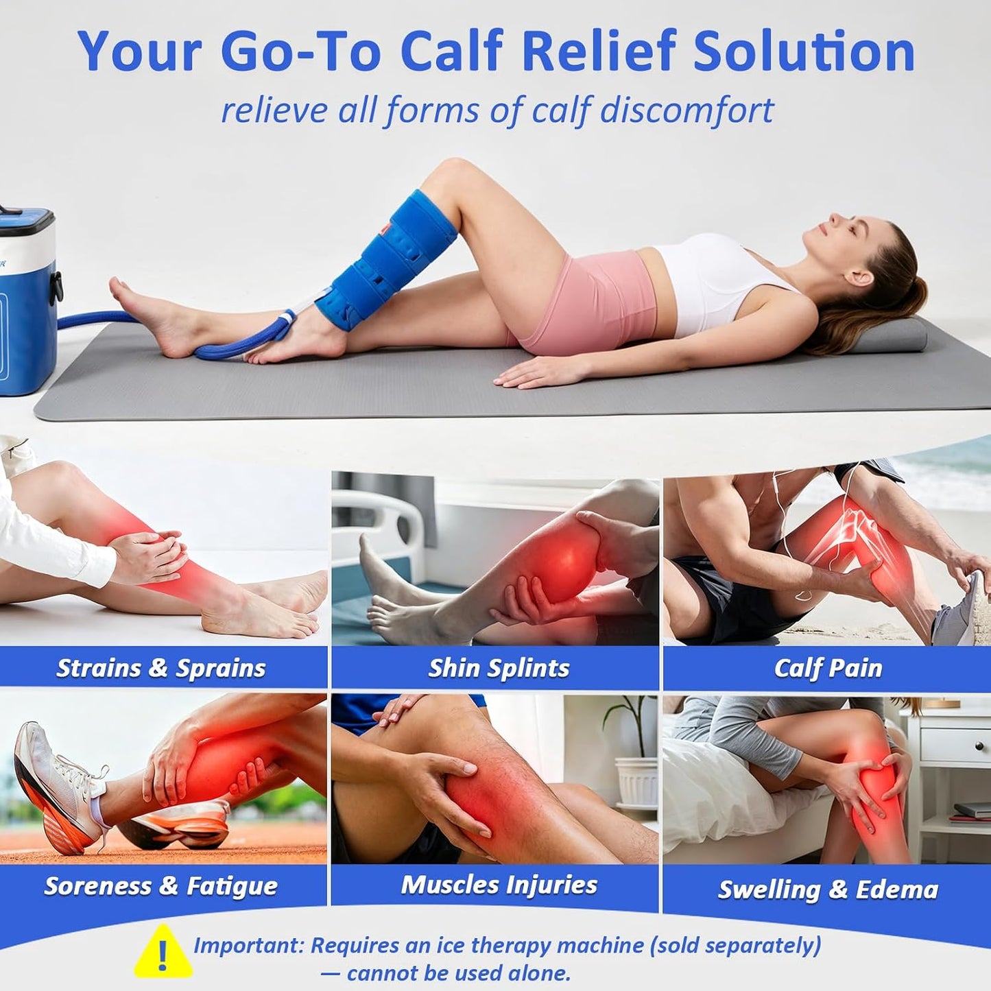 Cold Therapy Machine for Foot Ankle Surgery, Ice Therapy Machine with Pressure Regulator, Timer & Temperature Display, Cryotherapy Unit with Foot Ankle Ice Pack Wrap for Post-Surgery Recovery