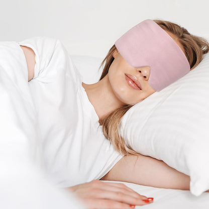FRESHME Weighted Eye Mask for Sleeping - Gray Blackout (0.7lb/11oz) Cotton Heavy Weighted Eye Pillow for Men Women, Oversize Large Soft Sleep Face Eyes Cover with Nose Pad for Sidesleeper