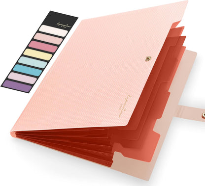 Sooez Accordion File Organizer 8 Pocket, Expanding File Folder with Labels