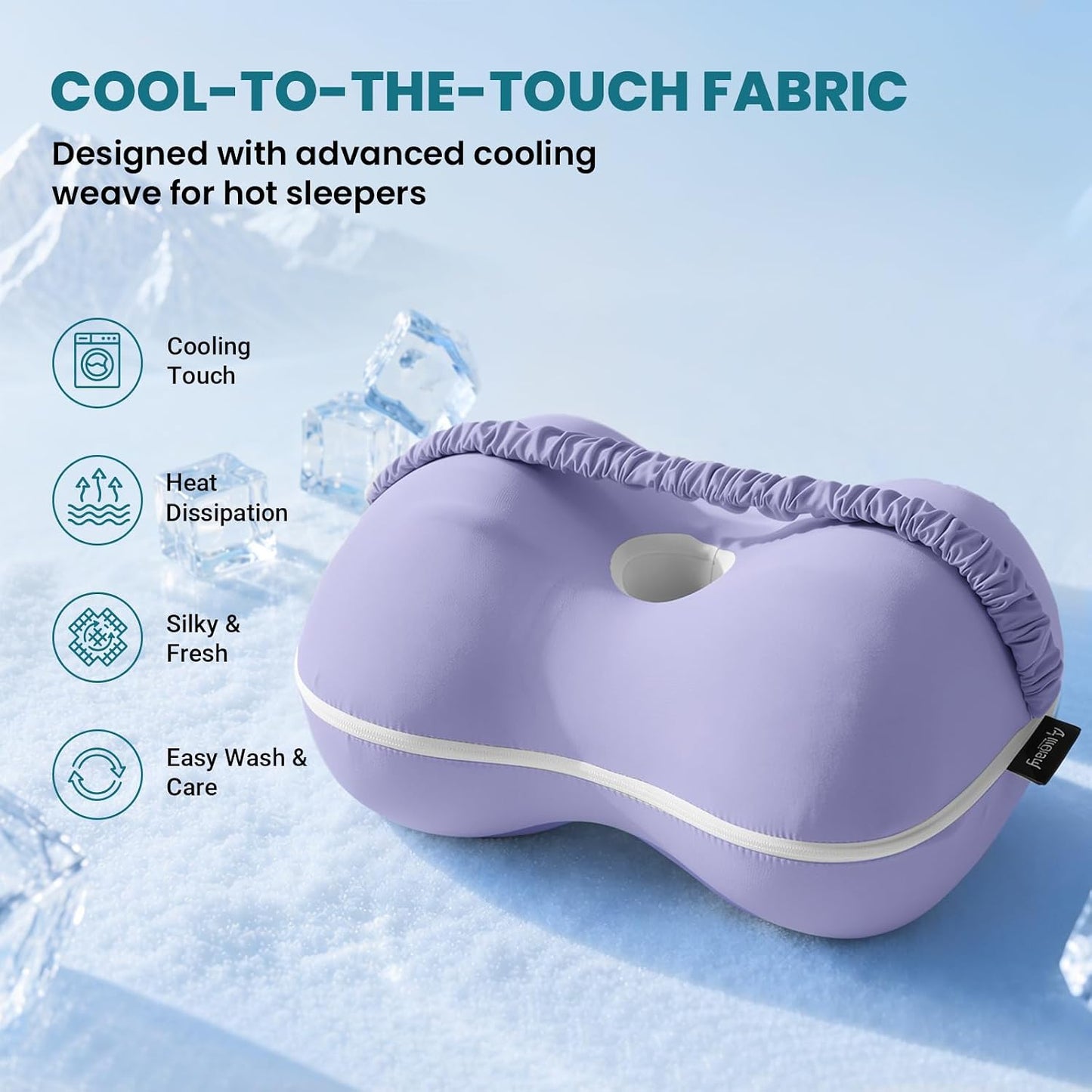 Knee Pillow for Side Sleepers - Smooth Spine Alignment Pillow, Memory Foam Knee Pillows for Back Hip Pain, Spine Aligning, Sciatica, Surgery Recovery, Pregnancy