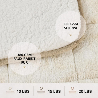 Homemate Heated Blanket Electric Throw - 50"x60" Heating Blanket Throw 1/2/4/6/8 Hours Auto-Off 10 Heat Levels Over-Heat Protection Luxury Faux Fur Sherpa ETL Certification