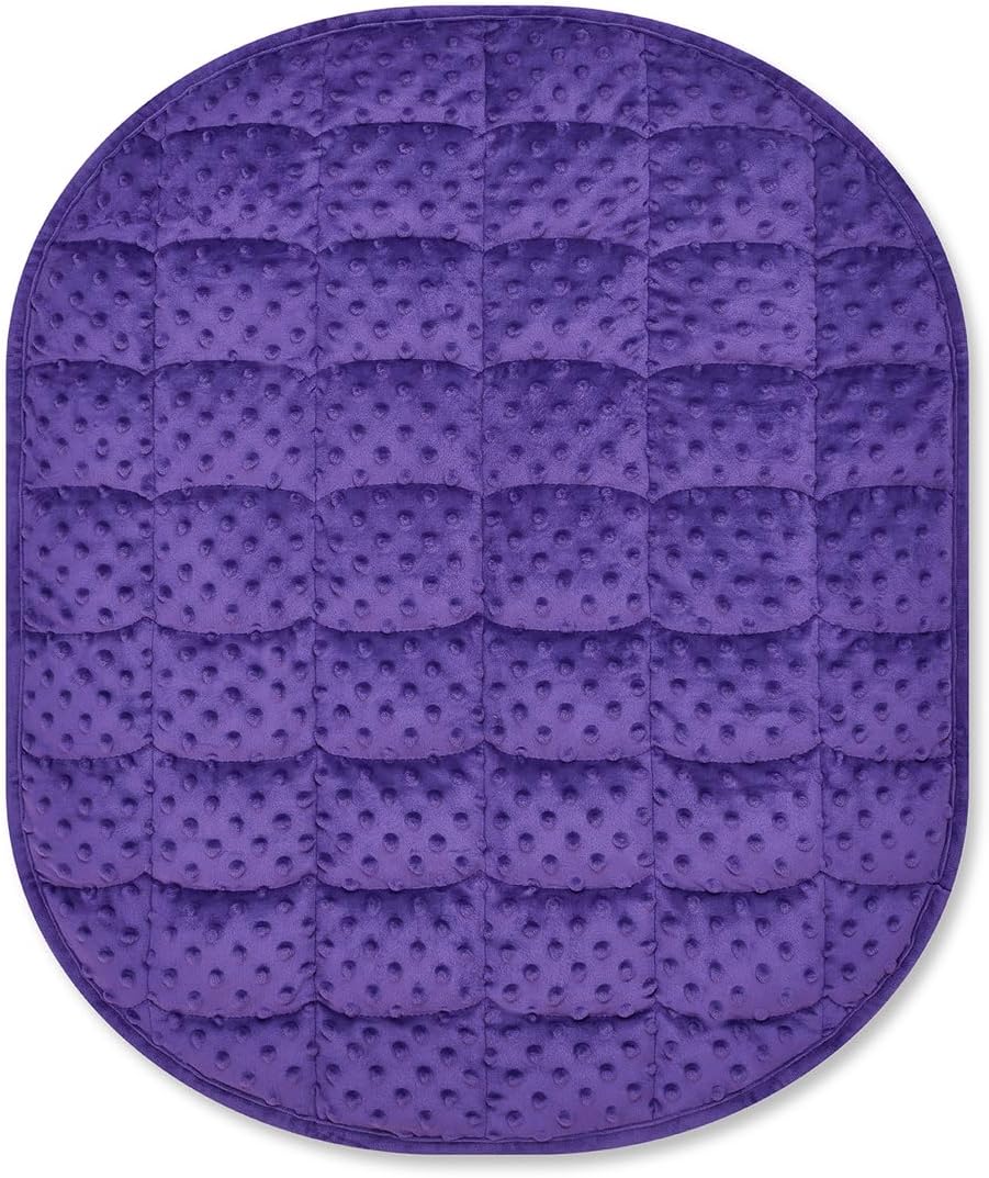 TONGDADA Weighted Lap Blanket 7lbs for Adult,Perfect for Relaxation, Lounging, Napping, Sleeping & Travel,Luxury Minky Weighted Body Blanket,Weighted Throw Blanket-Dark Grey Minky Dot, 29" x 24"