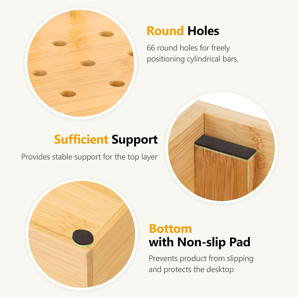 Homde Office Charging Station Organizer: 2 Layer Charger Holder (Natural)