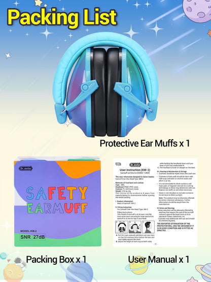Dr.meter Ear Muffs for Noise Reduction: 27.4SNR Noise Cancelling Headphones for Kids Adults, EM100 Adjustable Hearing Protection Earmuffs for Monster Jam, Autism Sensory, Concerts, Fireworks