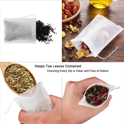 NEPAK 600 Pcs Disposable Tea Bags with Drawstring,Tea Filter Bags,Empty Tea Bags for Loose Leaf Tea(2.36 x 3.15 inch)