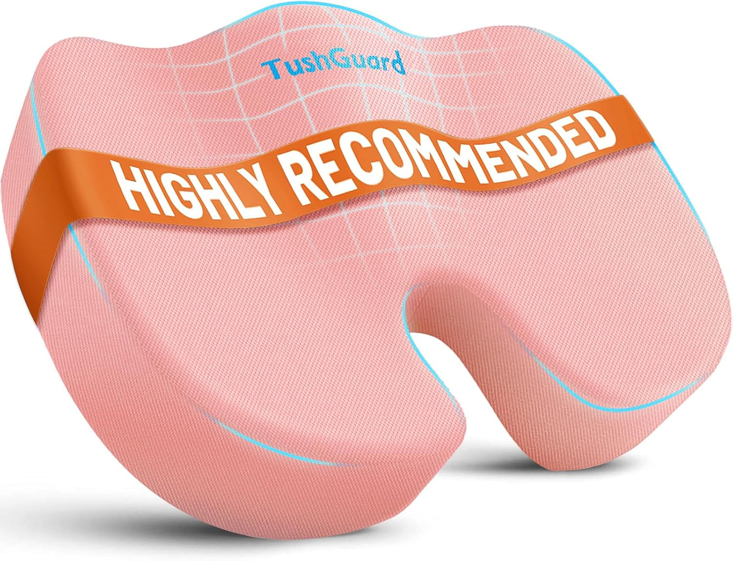 TushGuard Seat Cushion for Office Chair Memory Foam Non-Slip Cushion Back, Relief Chair Pad, Butt Pillow for Office Chair, Car, Computer Desk, Black
