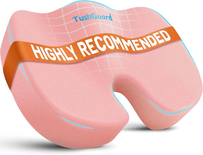 TushGuard Seat Cushion for Office Chair Memory Foam Non-Slip Cushion Back, Relief Chair Pad, Butt Pillow for Office Chair, Car, Computer Desk, Black