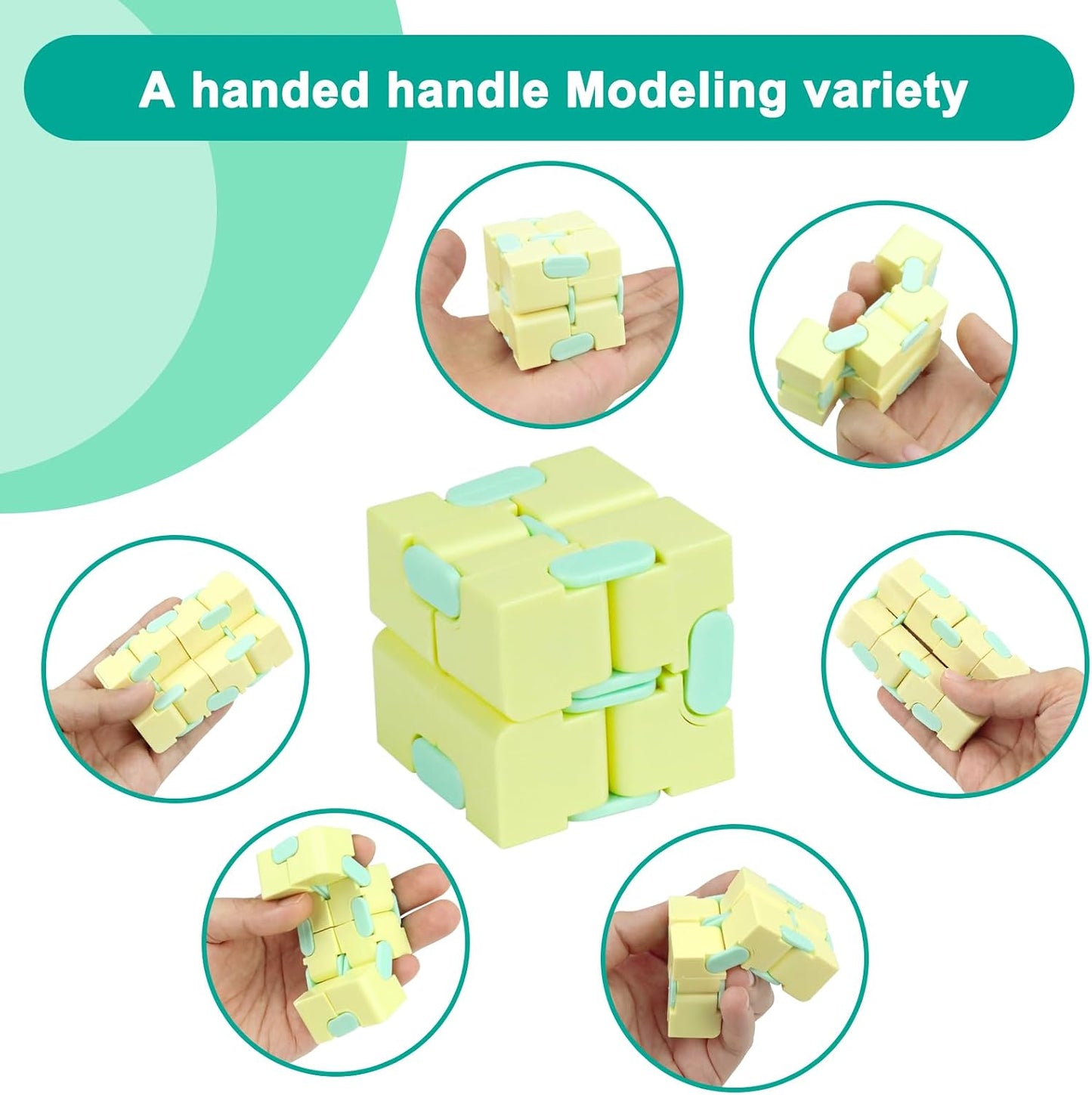 Infinity Cube Fidget Toy Stress Relieving Fidgeting Game for Kids and Adults,Cute Mini Unique Gadget for Anxiety Relief and Kill Time (Macaron Blue)