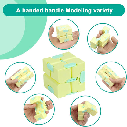 Infinity Cube Fidget Toy Stress Relieving Fidgeting Game for Kids and Adults,Cute Mini Unique Gadget for Anxiety Relief and Kill Time (Macaron Blue)