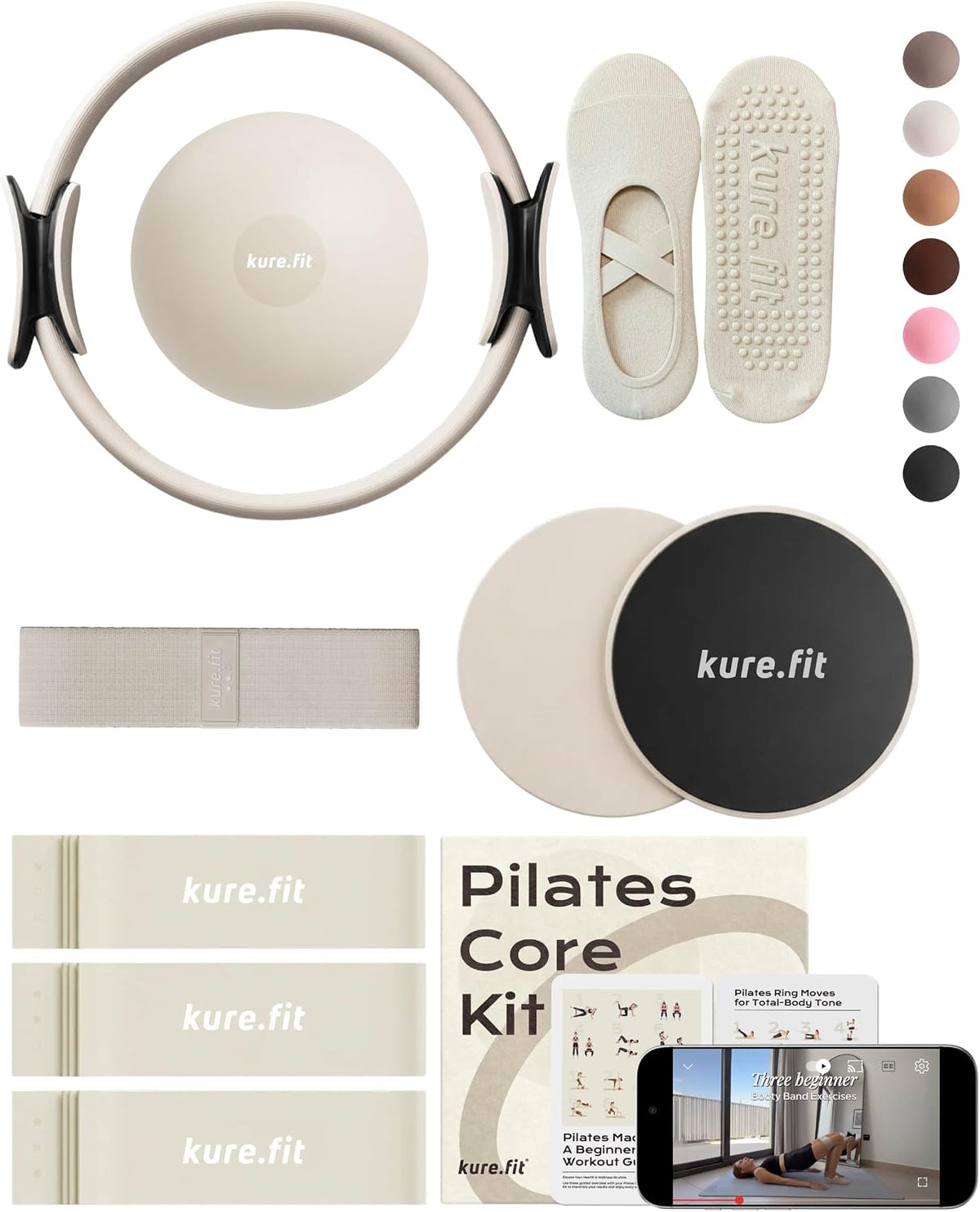 Pilates Kit | Pilates Equipment Set for Home Workouts | Accessories & Guide