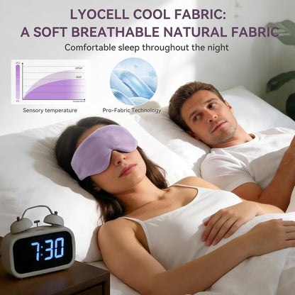 Lyocell Weighted Sleep Eye Mask for Women Men, 5.3oz & 7oz, Cooling, Removable Washable Weighted Bag, Light Blocking Eye Cover, Soft Eye Shade for Travel Essentials, Office Naps, Gift,Purple