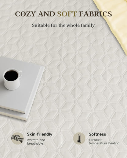 GOTCOZY Heated Mattress Pad Mini Twin Size-Heated Pad for Bed Warmer(White)