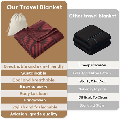Travel Blanket Airplane - Ultra Soft & Lightweight Knit Design