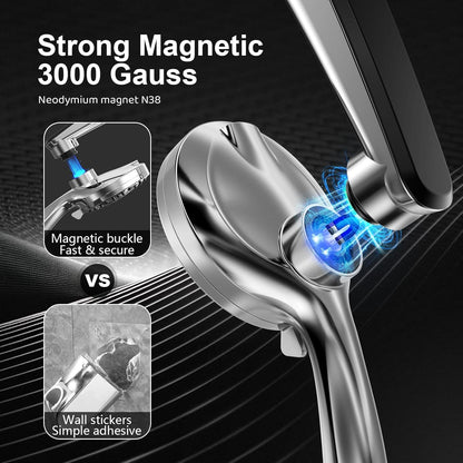 Rain Shower Head with filtered Handheld High Pressure rainfall Shower Heads with Handheld Spray Combo Adjustable one-piece stand daul shower head Built-in Magnetic Docking and Power Jets