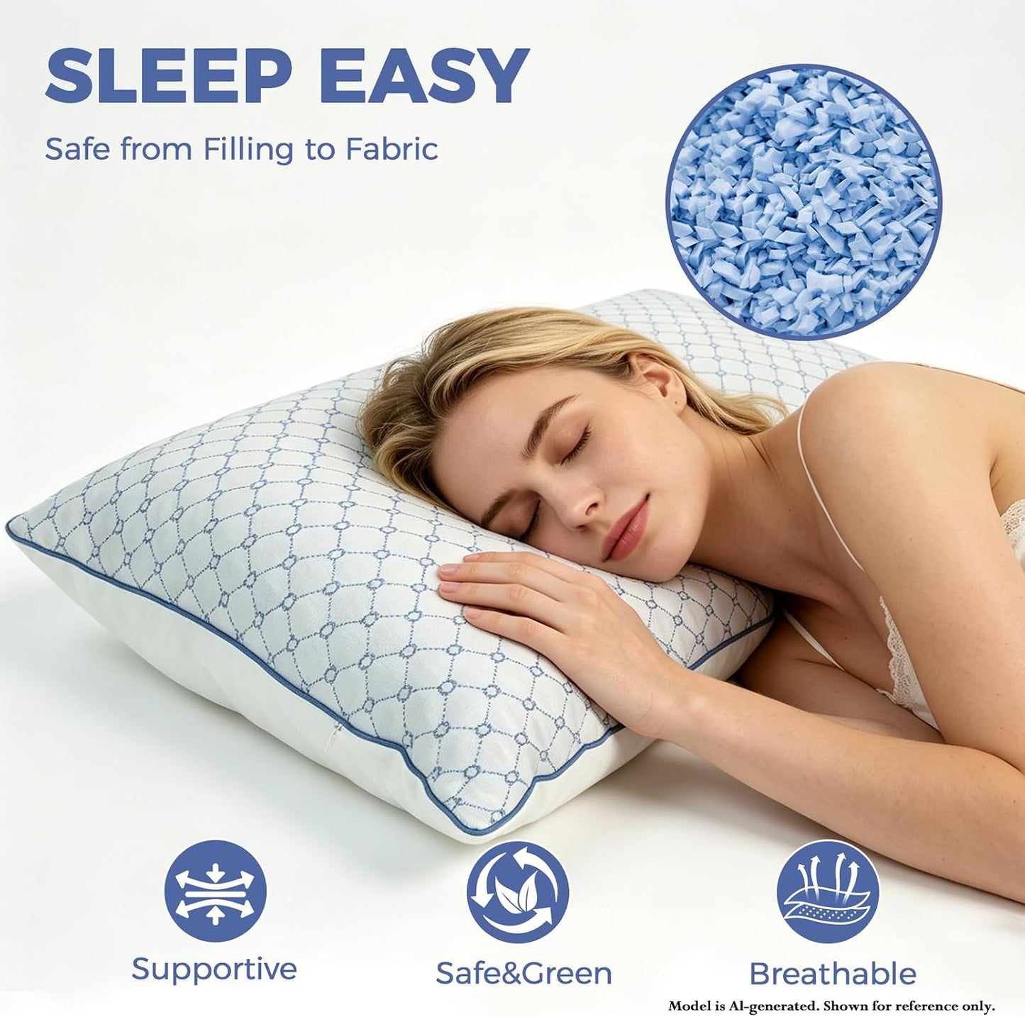 Adjustable Bed Pillows Queen Size Set of 2 for Sleeping, Soft and Supportive Bed Pillows with Memory Foam Filling for Side, Back and Stomach Sleepers, Neck Supportive-Queen Size, 2 Pack