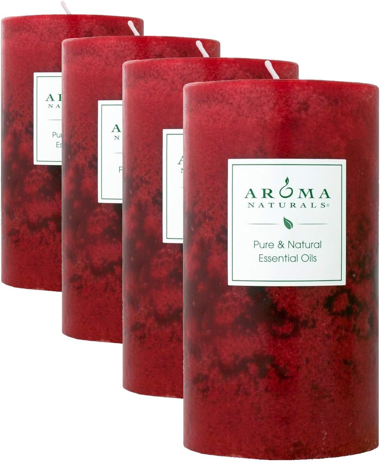 Aroma Naturals Essential Oil Orange and Lemongrass Scented Pillar Candle, Ambiance, 2.5 inch x 4 inch, Yellow