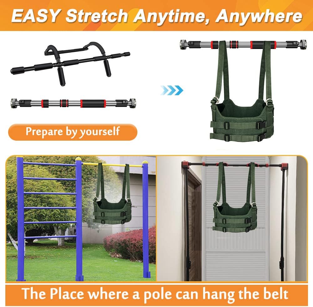 Back Stretcher Lumbar Traction Device Spinal Decompression Machine Lumbar Belt for Lower Back Pain Relief Sciatica Herniated Disc Back Alignment Device Hang Upside Down Stretch Back Harness (S 34~38)