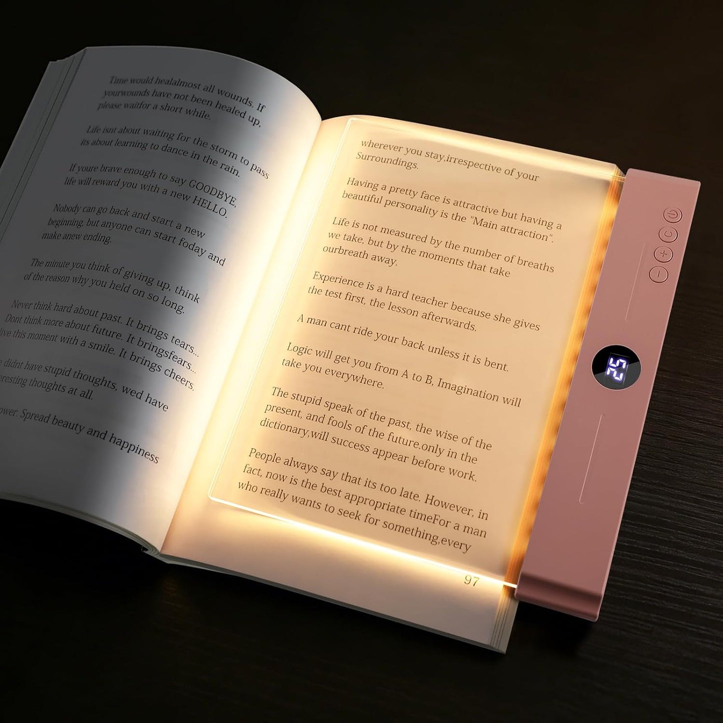 LED Book Light, 3 Color Temps & Stepless Dimming, Night Reading with Timer