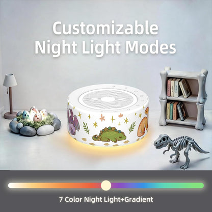 Kipcush White Noise Machine for Baby & Adults, 30 Soothing Sounds, Soft Non-Glare Nursery Lamp, 8 Color Night Lights, Memory Function (Angel V1 White, Standard)