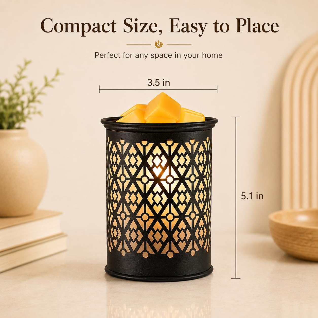 kobodon Wax Melt Warmer Metal Wax Warmer for Scented Wax Electric Fragrance Candle Oil Burner 2 in 1 Wax Melts as Gifts for Moms Grandma Women Girls(Sunflower)