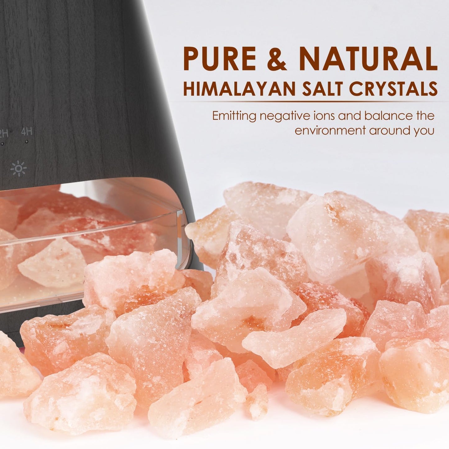 SALKING 2-in-1 Ultrasonic Essential Oil Diffuser & Himalayan Salt Lamp, Aromatherapy Diffuser Cool Mist Humidifier with 3 Brightness, Salt Therapy Lamp, 100% Pure Himalayan Salt Rock, 150ml (Marble)