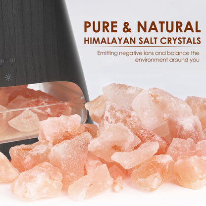 SALKING 2-in-1 Ultrasonic Essential Oil Diffuser & Himalayan Salt Lamp, Aromatherapy Diffuser Cool Mist Humidifier with 3 Brightness, Salt Therapy Lamp, 100% Pure Himalayan Salt Rock, 150ml (Marble)