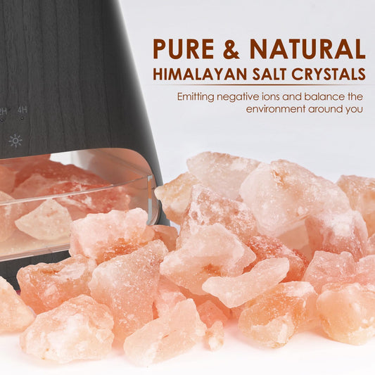 SALKING 2-in-1 Ultrasonic Essential Oil Diffuser & Himalayan Salt Lamp, Aromatherapy Diffuser Cool Mist Humidifier with 3 Brightness, Salt Therapy Lamp, 100% Pure Himalayan Salt Rock, 150ml (Marble)