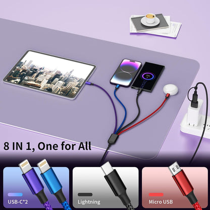 4 in 1 Multi Charging Cable, 5FT Charging Cords for Multiple Devices