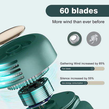 Portable Silent Mini Bladeless Fan Clip On, Small Fan Clip on for Shirt & Waist, Adjustable 3-Speed Suspended Whirlwind Fans, For Outdoor & Travel & Office, Travel Accessories, Gift (White)