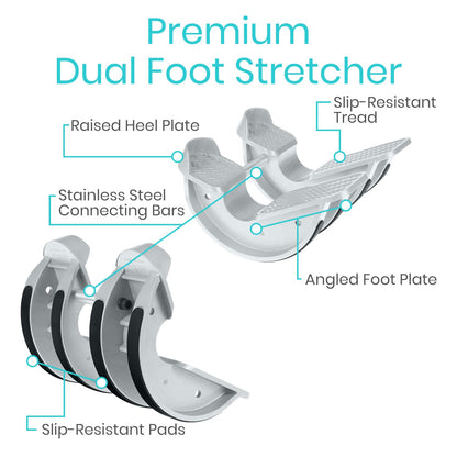 Vive Double Foot Rocker, Calf Stretcher for Achilles Tendinitis, Heel, Feet, Shin Splint, Plantar Fasciitis Pain Relief - Stretches Strained Leg Muscle, Ankle Flexibility - For Both Feet