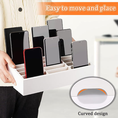36-Grid Wooden Cell Phone Holder Desktop Organizer