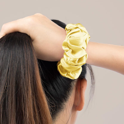 LILYSILK Silk Hair Scrunchies / Ties for Frizz & Breakage Prevention, 100% Mulberry, No Damage, Elastic ponytail Holders, 1Pc, Coffee - Colors B