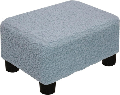 CAROLMADE Small Foot Stool Ottoman Footstool with Legs Under Desk Footrest for Living Room Bedroom and Office,Linen-Grey