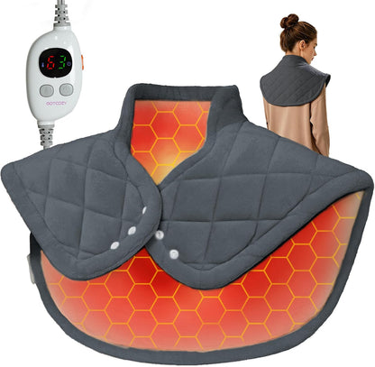 GOTCOZY Heating Pad 12"x24" for Back Pain Relief & Cramps(Rose)