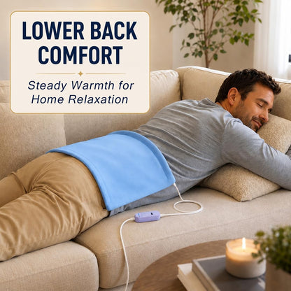 Boncare® Stay-On Small Vinyl Electric Heating Pad for Neck and Shoulders and Back Without Auto-Off, Low & High Heat Levels, Waterproof Hot Heat Pad with Washable Cover (12"x15", 1-Pack)