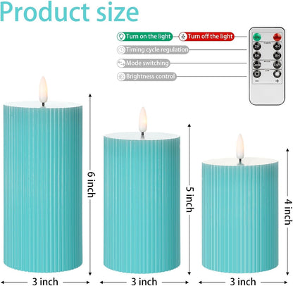 ANGELLOONG Flickering Flameless Candles, Realistic Battery Operated Candles with Remote and Timer, Set of 3 LED Candles for Fall Room Home Wedding Decor Centerpieces Table Party Christmas Decorations