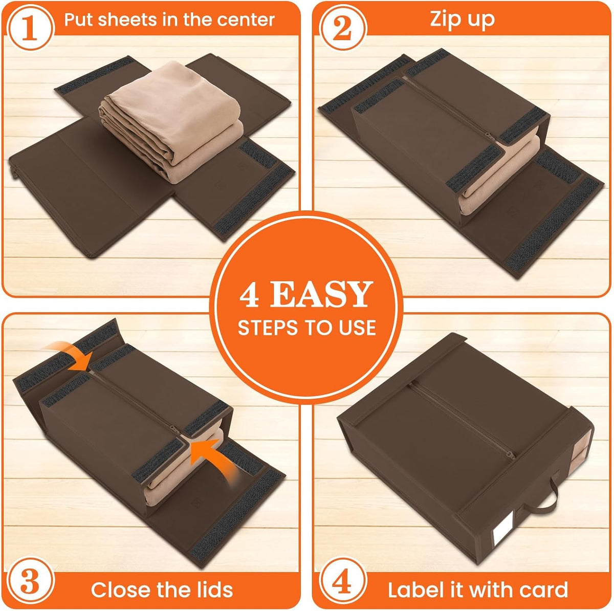 WOWBOX Bed Sheet Organizers and Storage,Closet Organizer Under Bed Storage
