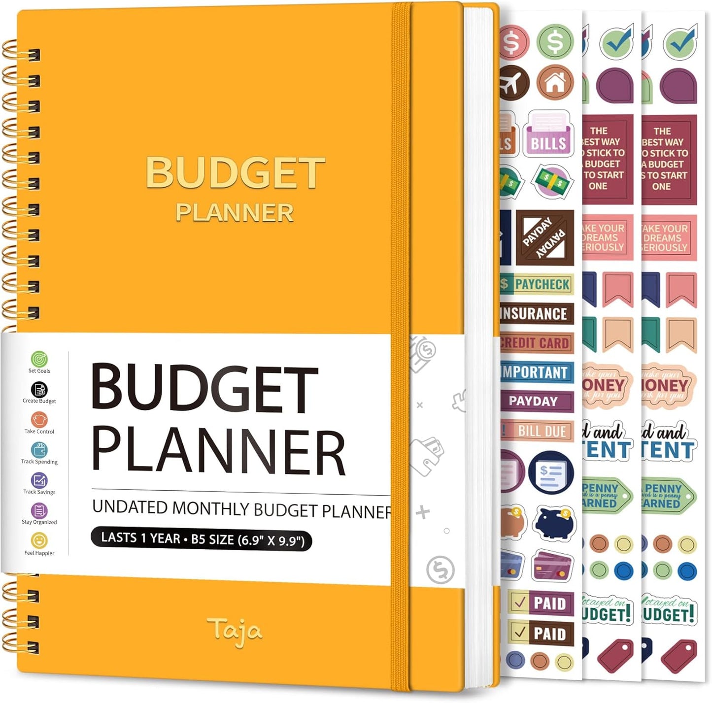 Budget Planner - Monthly Budget Book with Expense Tracker Notebook, Undated Bill Organizer & Finance Planner to Take Control of Your Money, Account Book to Manage Your Finances-Pink
