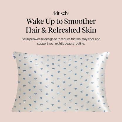 Kitsch Satin Pillowcase with Zipper for Hair & Skin - Softer Than Silk Pillow Cases, Smooth Cooling Satin Pillow Case, Wrinkle-Free, Machine Washable - Pillow Cases Standard Size (19x26) - Blush