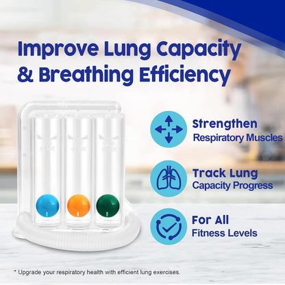 Breathing Exercise Device for Lungs, Deep Breathing Trainer with Flow, Design for Gentle Breathing Training & Recovery Support, Easy to Clean