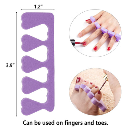 Toe Separators Set - 52 Pieces Premium Pedicure Tool, Spa Party Salon Polishing Separator (Black)